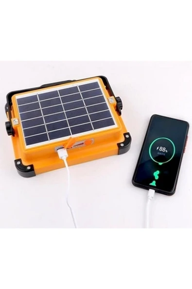 Forlife FL-3239 Güneş Enerjili Solar 200w Watt Led Projektör Taşınabilir Sarı Beyaz  Işık Lamba - 4