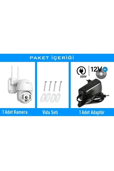 O-KAM 3mp Hareketli Sesli Gece Renkli Kablosuz Güvenlik Kamerası Adaptör Dahildir - 7