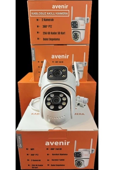 AVENİR Avenir Av-S301 Kablosuz Akıllı Kamera WİFİ 4MP FULL HD Hareket Algılama ve Takibi 256GB SD Kart - 3
