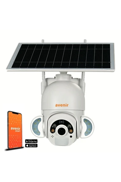 AVENİR Av-s420 4g Sim Kartlı Güneş Enerjili Solar 360° Hareketli Akıllı Kamera Uygulama Kontrol