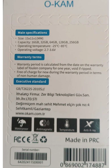 O-KAM 64gb Hafıza Kartı Solar-Wifi Kameralara Uyumlu Faster Transfer Speed Class 10 4k Video Kayıt - 2