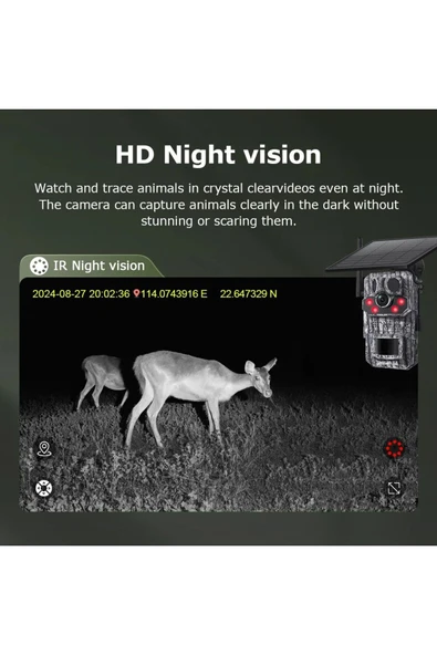 AVENİR 3MP 4G Solar Foto Kapan No-Glow Kamuflaj Avcılık Doğal Yaşam Kamerası Sim Kartlı RMZ-TECH - 2