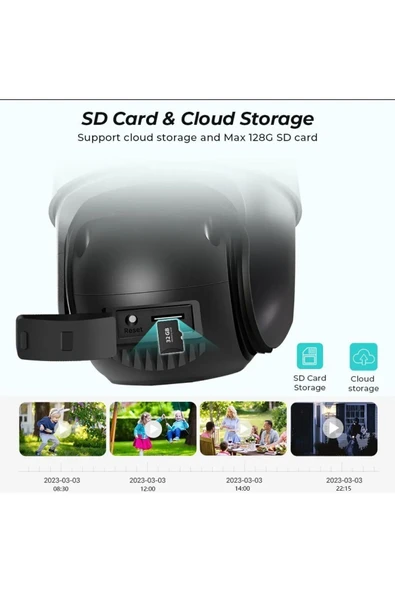 AVENİR Avenir Av-m21 Iç Ve Dış Mekan Kablosuz Wifi Kamera 6mp 3 Lensli 10x Zoom Ptz - 2