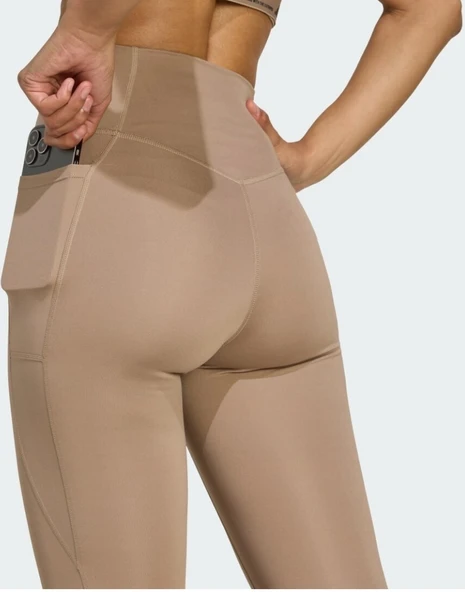 Adidas Optime Essentials 7/8 Dikişsiz Tayt Tebeşir Kahverengi JY4812 - Resim 5