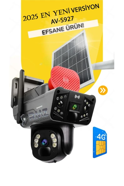 AVENİR Av-s927 6mp 2 Kameralı Güneş Enerjili Ptz 4g Sım Kartlı Yüksek Çözünürlük Mobil Izleme - 3