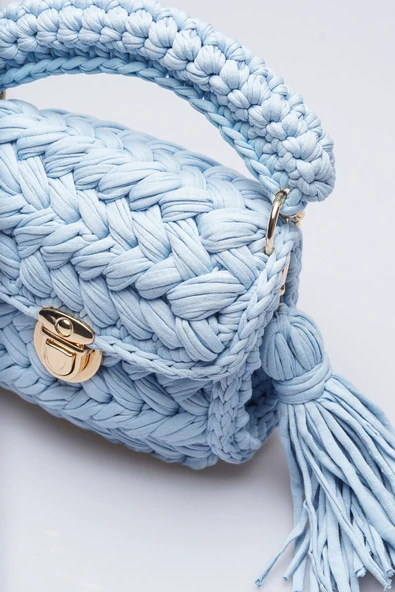 Rmz Home Decor Kadın Renkli Fıstık Model El Yapımı Tığ Işi Penye Çanta & El, Omuz Ve Çapraz Lüks Çanta - 2