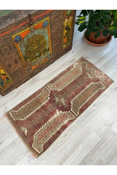 Rmz Home Decor El Dokuma Yastık, Kilim Paspas, Anadolu Paspas Halı, Vintage Kilim - 2