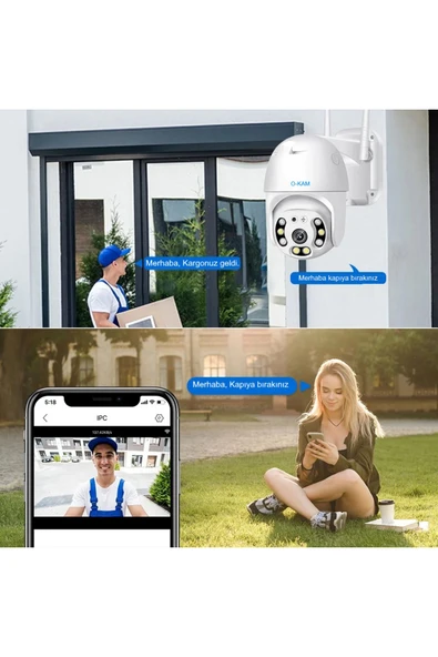 mesticaret O-kam O-kam-3038 3mp Wıfı Ptz Camera, 2.5 Inch 8pcs Leds Dual Light - 2