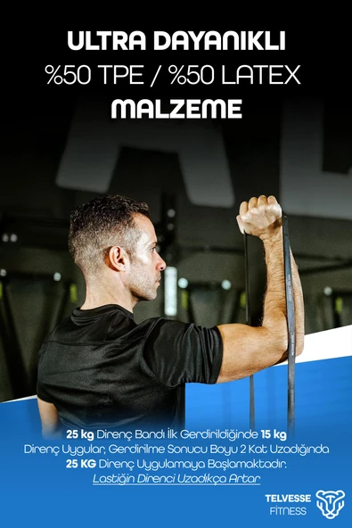 5+15+25+35 KG 4'lü SET Barfiks Lastiği Gym Resistance Band Antrenman Kas Geliştirme Bandı 4 BOY - Resim 2