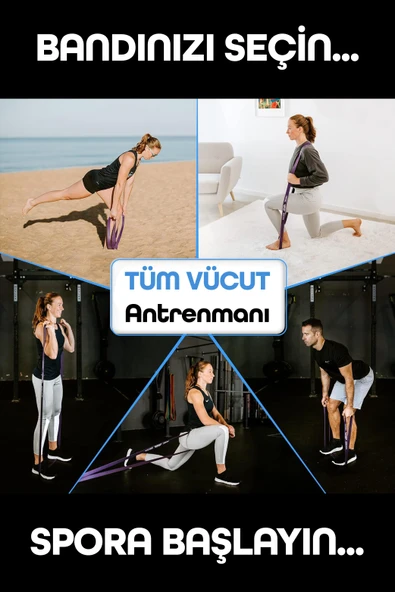 35KG Barfiks Lastiği Gym Resistance Band Antrenman Kas Geliştirme Bandı Mor (Extra Sert) - Resim 3