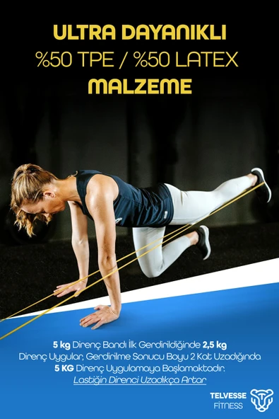 5 + 15 KG 2'li SET Barfiks Lastiği Gym Resistance Band Antrenman Kas Geliştirme Bandı - Resim 2