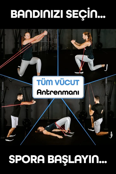 15KG Barfiks Lastiği Gym Resistance Band Antrenman Kas Geliştirme Bandı Kırmızı (Orta Sert) - Resim 3