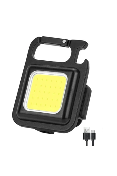 COB Rechargeable Keychain Light Şarj Edilebilir Şarjlı Mini Mıknatıslı El Feneri Anahtarlık Tirbuşon - 6