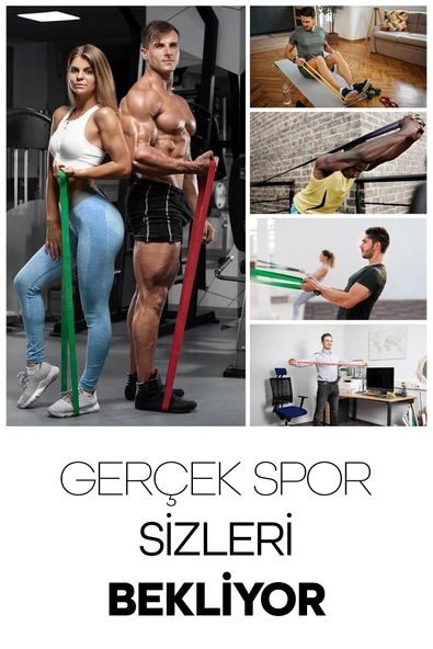 5 + 15 + 25 KG 3'lü SET Barfiks Lastiği Gym Resistance Band Antrenman Kas Geliştirme Bandı - Resim 8