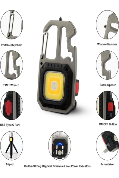 New Shop Fun Mini LED çalışma lambası, el feneri,şişe açacağı, mıknatıslı kamp, onarım, acil durum aydınlatması - 2