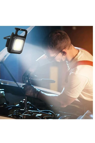COB Rechargeable Keychain Light Şarj Edilebilir Şarjlı Mini Mıknatıslı El Feneri Anahtarlık Tirbuşon - 3
