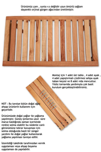 Doğal Gürgen Ağacı Orta Sehpa Masa Balkon Bahçe Kamp Piknik Mutfak Çay Seti Sehpası Masası - 2