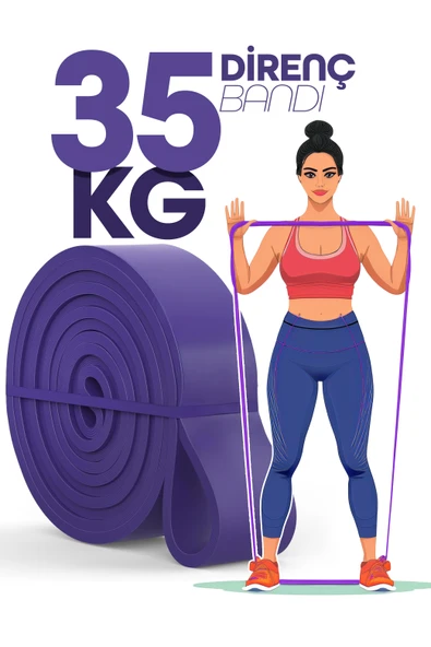 35KG Barfiks Lastiği Gym Resistance Band Antrenman Kas Geliştirme Bandı Mor (Extra Sert) ürün görseli 1