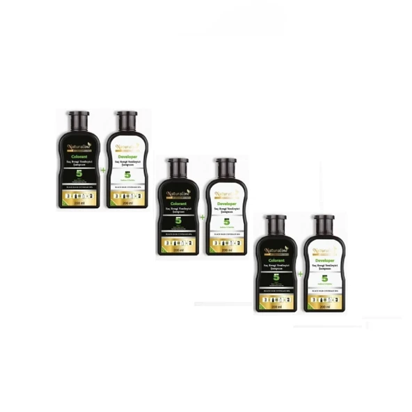 Saç Siyahlaştırıcı Şampuan Saç Rengi Yenileyici Şampuan Unisex 3Adet, Naturaline