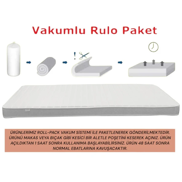 Huzzam Ortopedik Sünger Yatak 80x180 Yaysız Bel Destekli Tek Kişilik Yatak - Resim 6