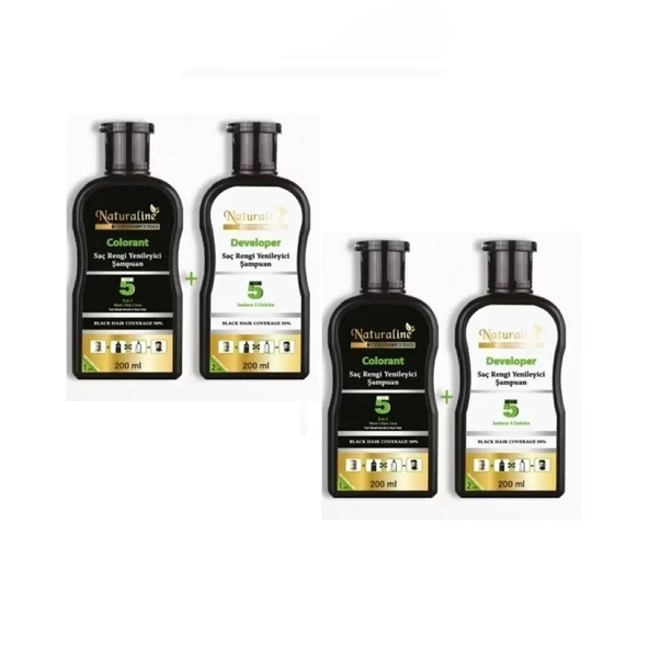 Saç Siyahlaştırıcı Şampuan Saç Rengi Yenileyici Şampuan Unisex 2Adet,