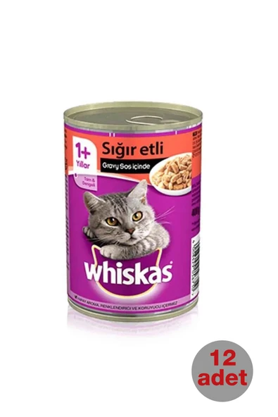 Sığır Etli Yetişkin Kedi Konserve Yaş Maması X12 Paket