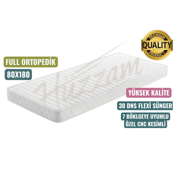 Huzzam Ortopedik Sünger Yatak 80x180 Yaysız Bel Destekli Tek Kişilik Yatak ürün görseli 1