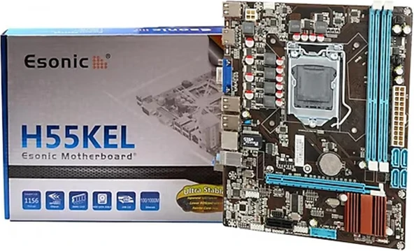 Esonic H55KEL DDR3 Hdmı Vga SATA2 1156P Anakart - 5