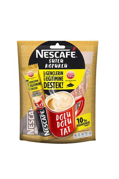 Nescafé 3'ü 1 Arada Sütlü Köpüklü (10'lu) x4 Adet ürün görseli 1