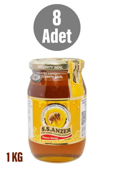 Anzer Çiçek Balı - S.S Anzer Diyarı Tarımsal Kalkınma Koop. 1 KG X8 Adet ürün görseli