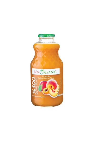 %100 Organik Şeftali, Kayısı & Elma Suyu (946 ml) x6 Adet ürün görseli 1