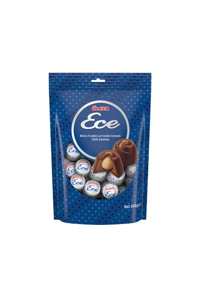 Ülker Ece Bütün Fındıklı Sütlü Çikolata (350 g) x12 Adet