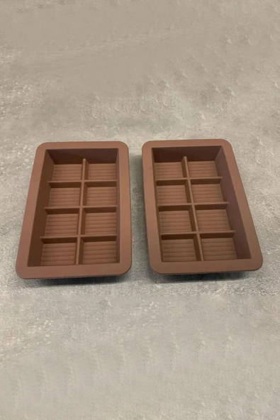 8 bölmeli Dubai Çikolatası Kalıbı Silikon Kek Kalıbı (14x9,5x2,5 Cm) x6 Adet ürün görseli