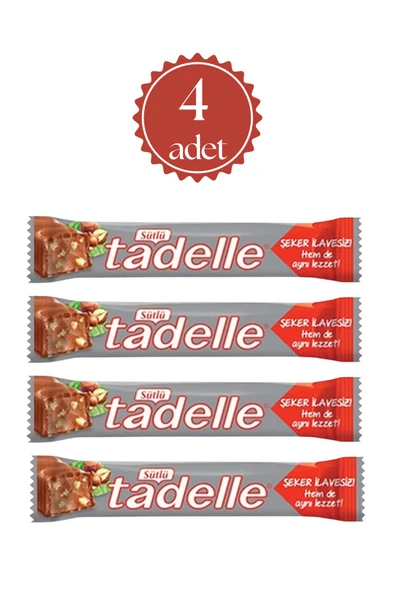 Şekersiz Çikolata (20 g) x4 Adet