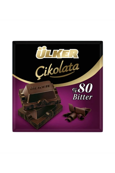 Bitter %80 Kakao Kare Çikolata 60 Gr X 8 Adet ürün görseli 1