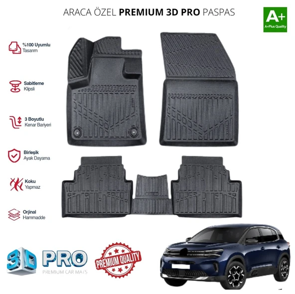 CİTROEN C5 AİRCROSSARACA ÖZEL 3D PASPAS 2017 2018 2019 2020 2021 2022 2023 ürün görseli 1