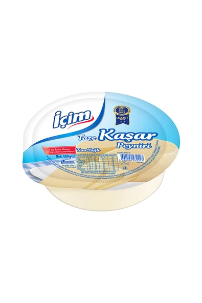 İçim Tam Yağlı Taze Kaşar Peyniri (400 g) x12 Adet