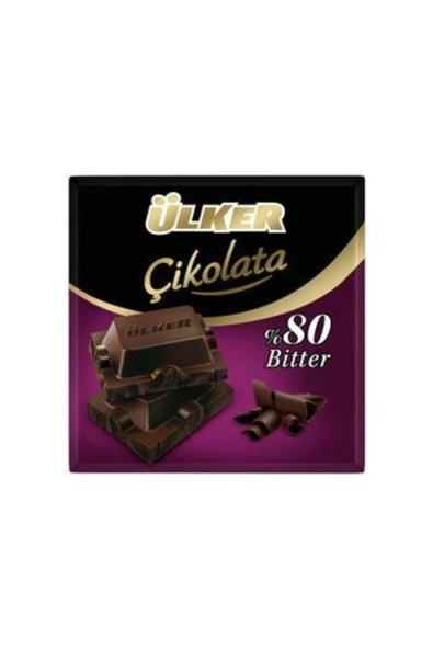 Bitter %80 Kakao Kare Çikolata 60 Gr X 4 Adet