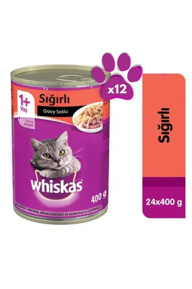 400 Gr. Teneke Yaş Mama Beef - Sığırlı - 12'li koli ürün görseli 1