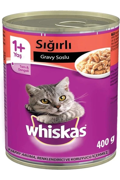 Sığır Etli Konserve Yetişkin Kedi Maması 400 Gr.x3 Adet ürün görseli 1