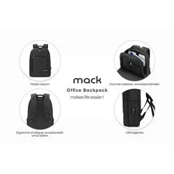 Mack MCC-006 15.6" Office USB Girişli Notebook Sırt Çantası MAVİ - 7