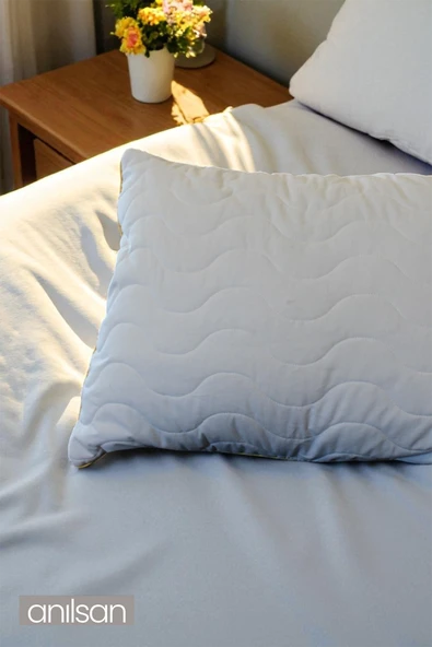 10'lu Biyeli Kapitone Deluxe Pamuklu Fermuarlı Yastık Koruyucu Kılıf 50x70 cm - 3