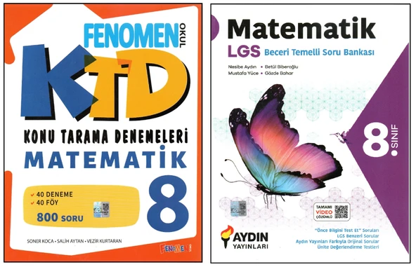 FENOMEN 8.SINIF KTD MATEMATİK + AYDIN 8.SINIF BECERİ TEMELLİ MATEMATİK SORU BANKASI (2 KİTAP)
