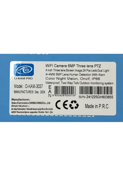 O-kam 3037 Wifi 6mp Ptz 3 Lens Ip Kamera - 2