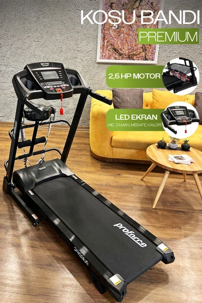 PREMIUM KOŞU BANDI 2,5 HP LED GÖSTERGE 0 - 14 km/s HIZ KOLAY KURULUM - 2