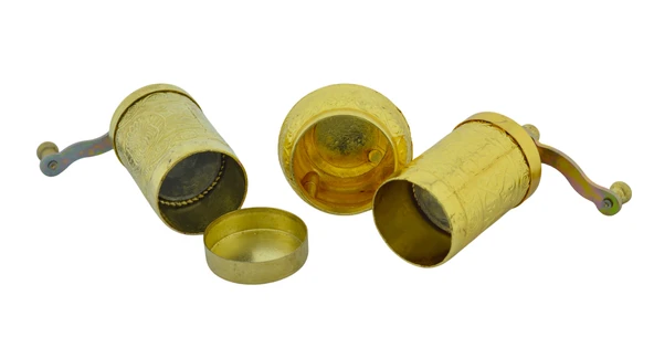 LUDIA Osmanlı Arması Motifli Baharat Değirmeni Sarı 2 li Set Top Küpe Hediyeli! - 2