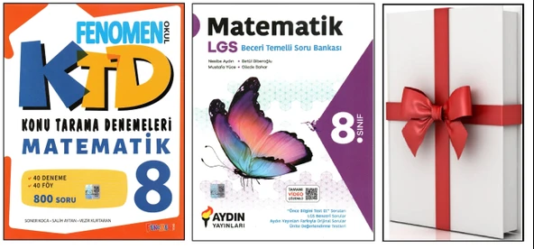 FENOMEN 8.SINIF MATEMATİK KTD + AYDIN MATEMATİK BECERİ TEMELLİ SB +Y.T.İLAVELİ (3 KİTAP)