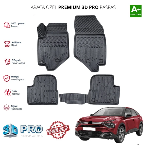CİTROEN C4 3D ARACA ÖZEL 3D PASPAS 2022 2023 2024 2025 ürün görseli 1