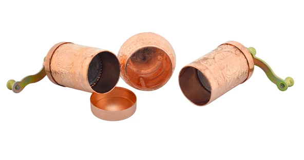 LUDIA Osmanlı Arması Motifli Baharat Değirmeni Demir Renk 2 li Set Top Küpe Hediyeli! - 2