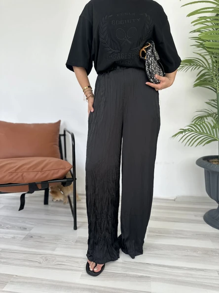 Kadın Kraşlı Pantolon Siyah - Resim 2